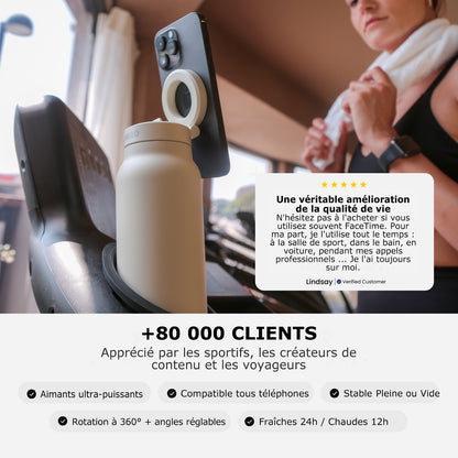 Création de contenu avec la gourde MagSafe Ringo Pro beige